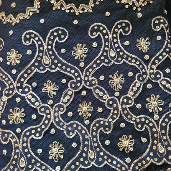 Embellished Black Saree with Blouse - Picture 10 of 17